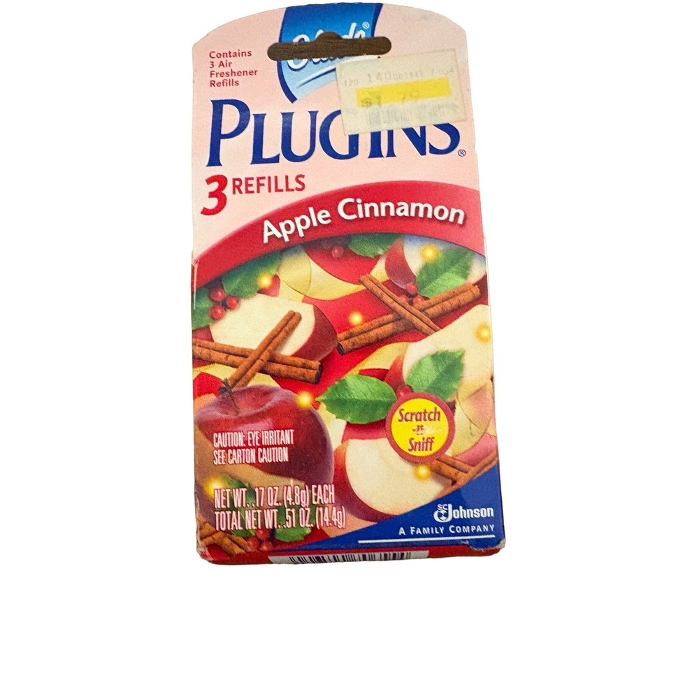 Vintage 1999 Glade Plugins Scented Gel Refills Apple Cinnamon 3‎ Discontinued